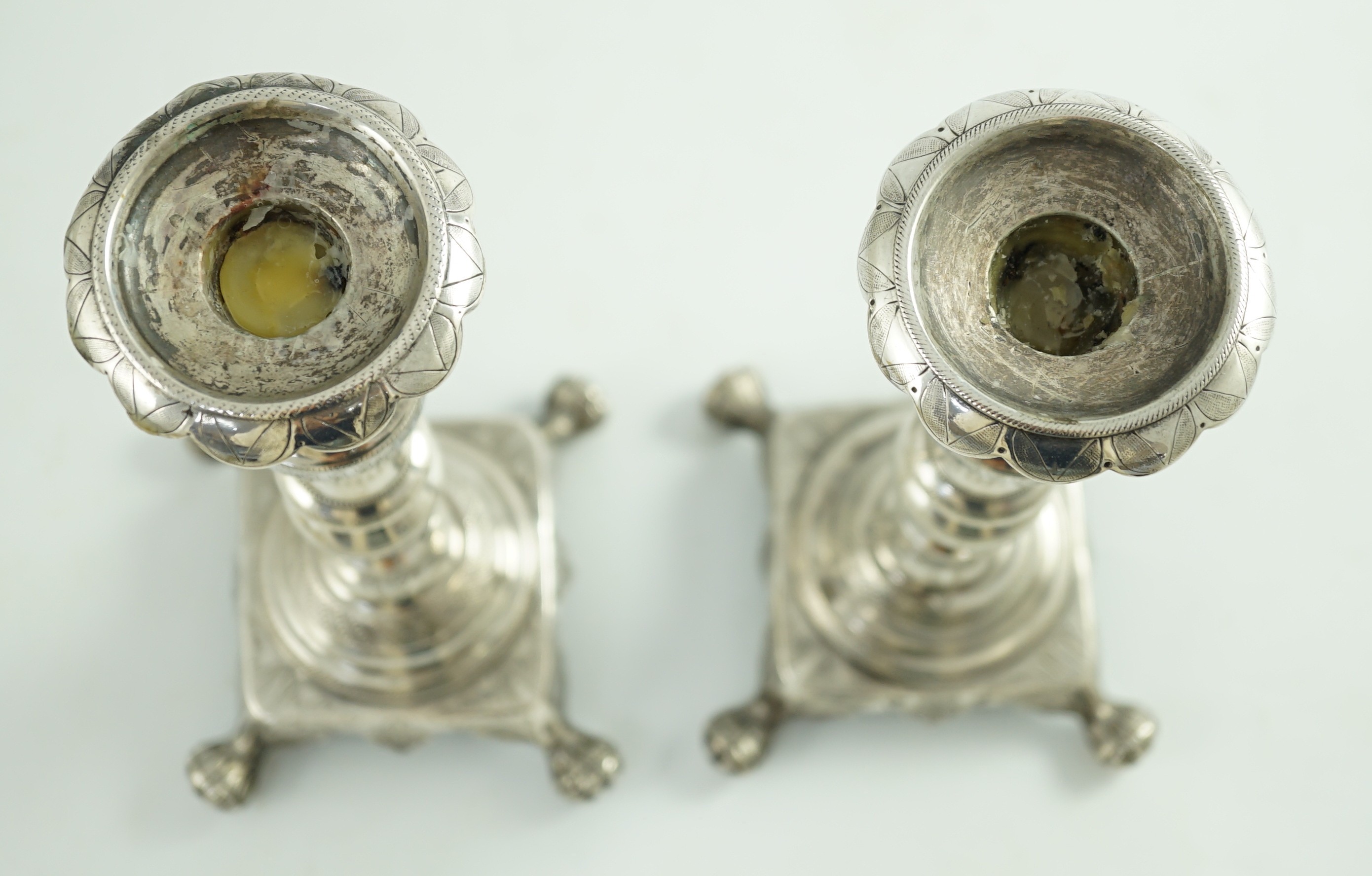 A pair of early 19th century Portuguese silver candlesticks
